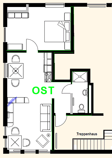 Grundriss der Ferienwohnung OST